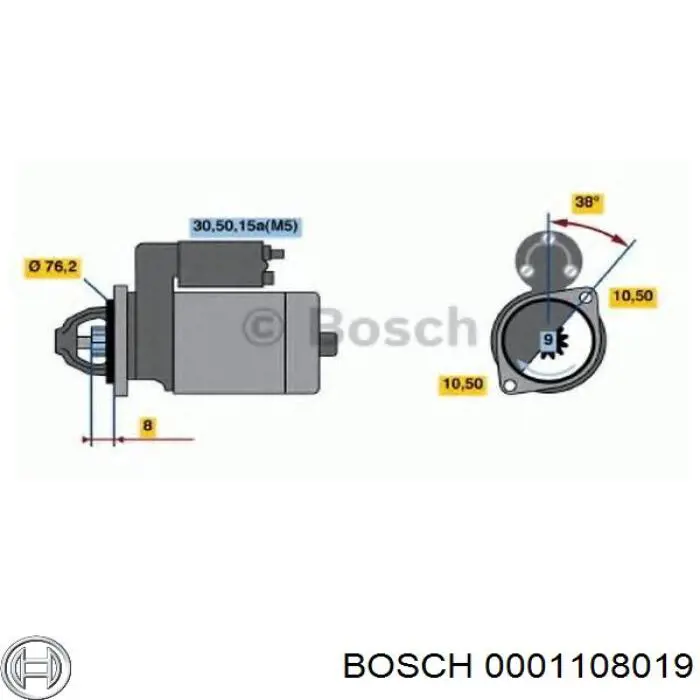 Motor de arranque 0001108019 Bosch