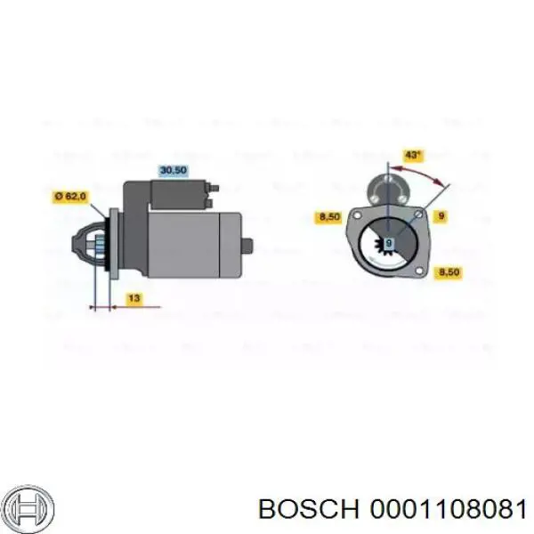 Стартер 0001108081 Bosch