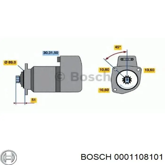 Купить 0001108101 Bosch Стартер