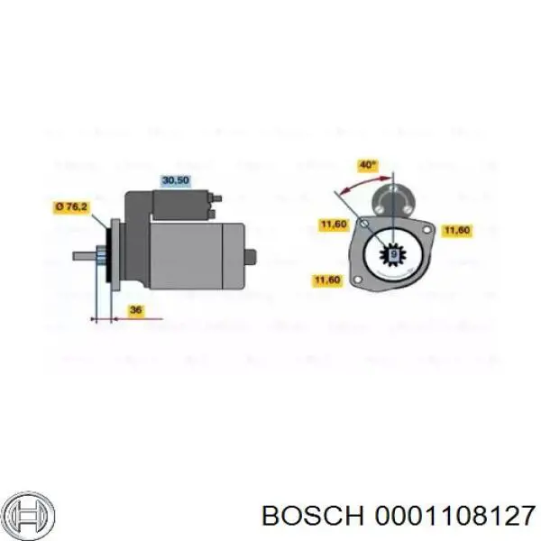 Стартер 0001108127 Bosch