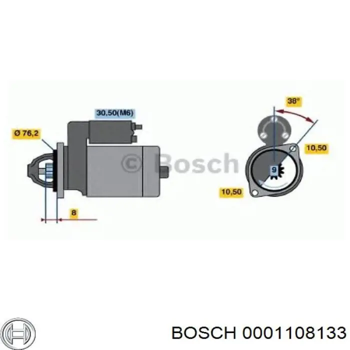 Motor de arranque 0001108133 Bosch