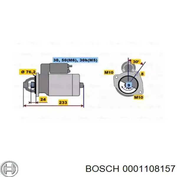 0001108157 Bosch Стартер автомобиля