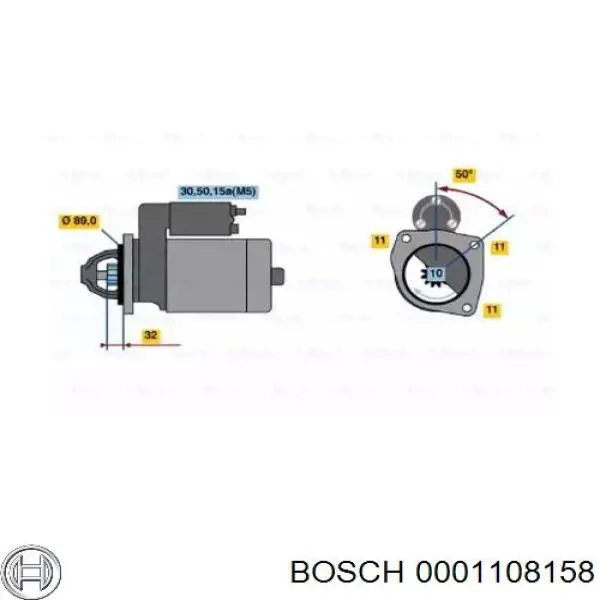 Motor de arranque 0001108158 Bosch
