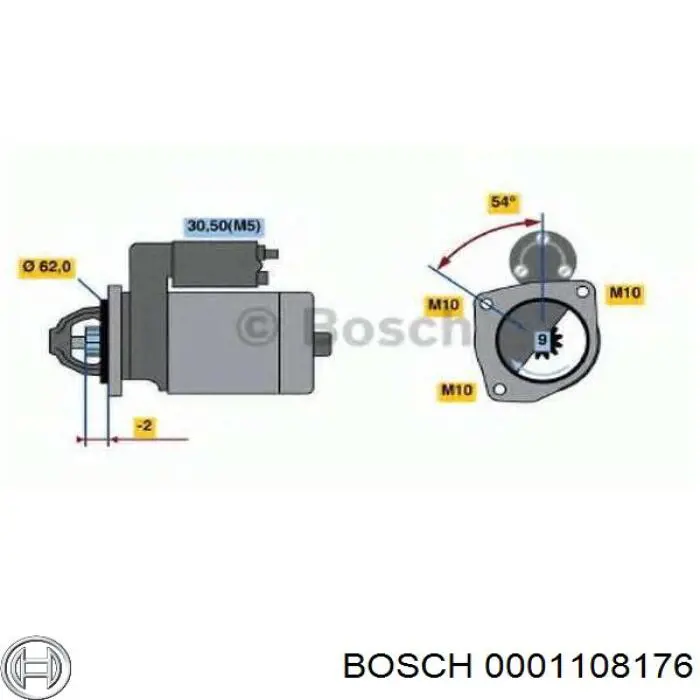 0001108176 Bosch стартер