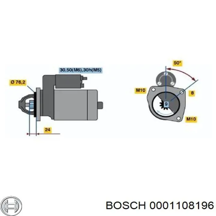 Стартер 0001108196 Bosch