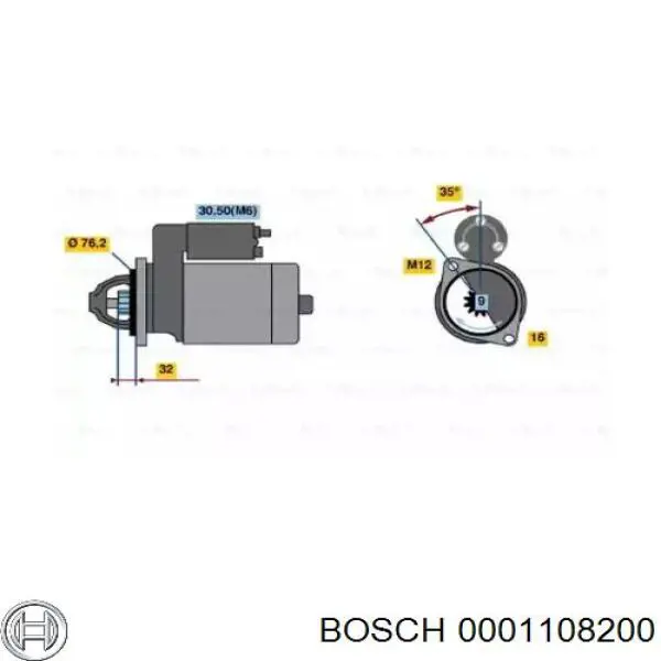 Стартер 0001108200 Bosch