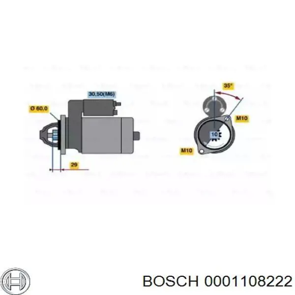 0001108222 Bosch Стартер автомобиля
