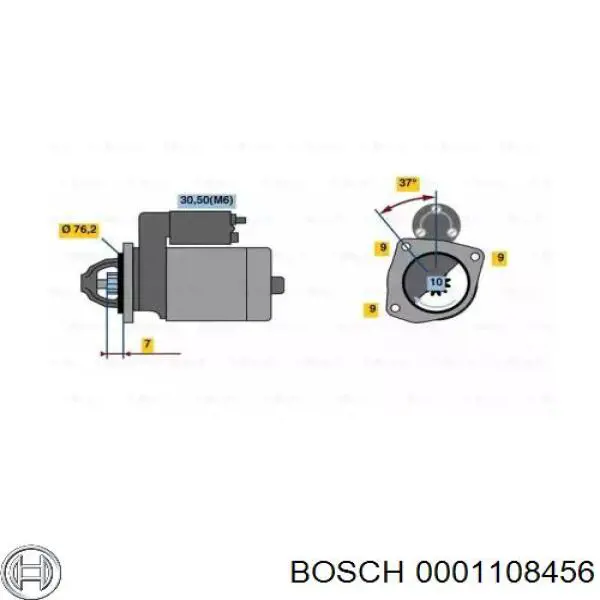 0.001.108.456 Bosch стартер
