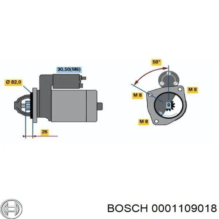 Стартер 0001109018 Bosch