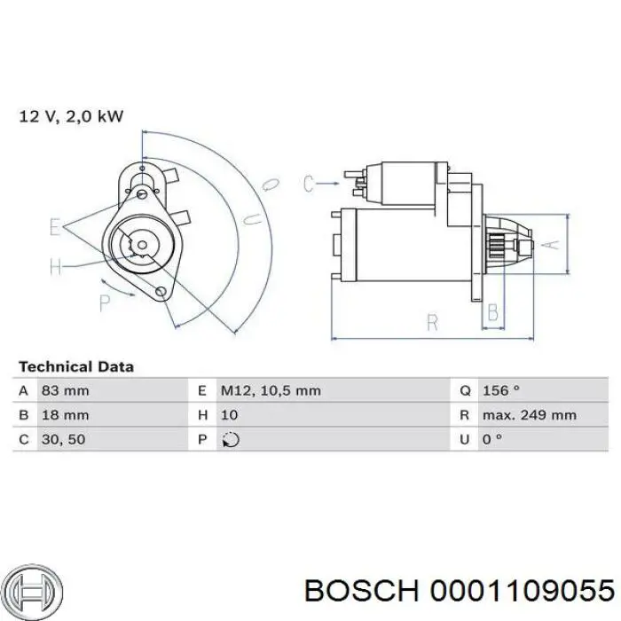 0001109055 Bosch стартер