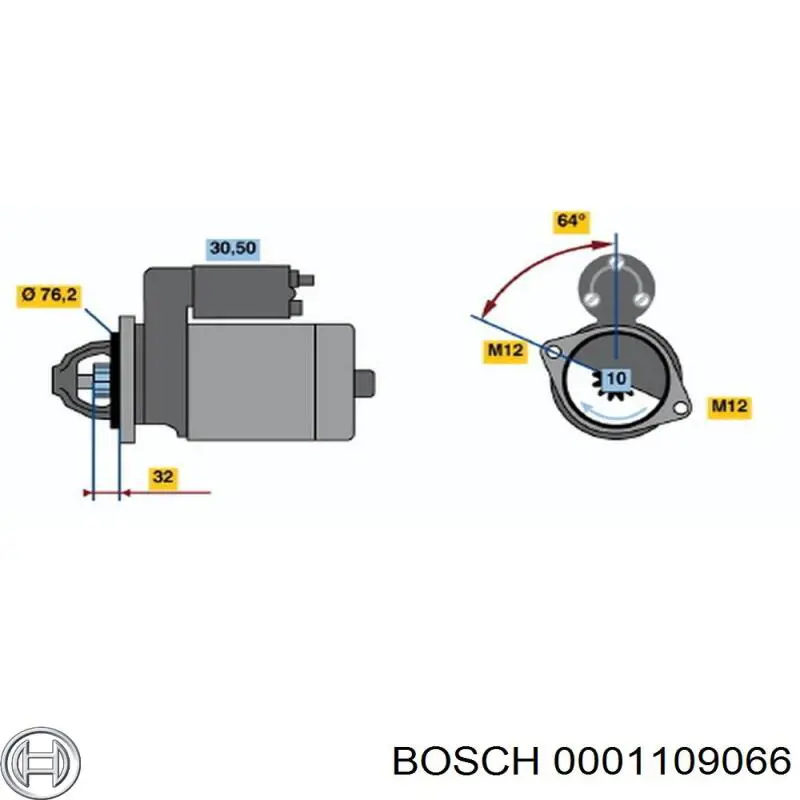 Стартер двигателя Bosch 0001109066