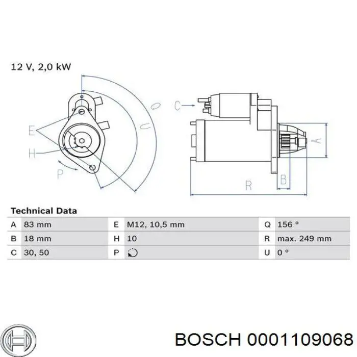 0001109068 Bosch стартер