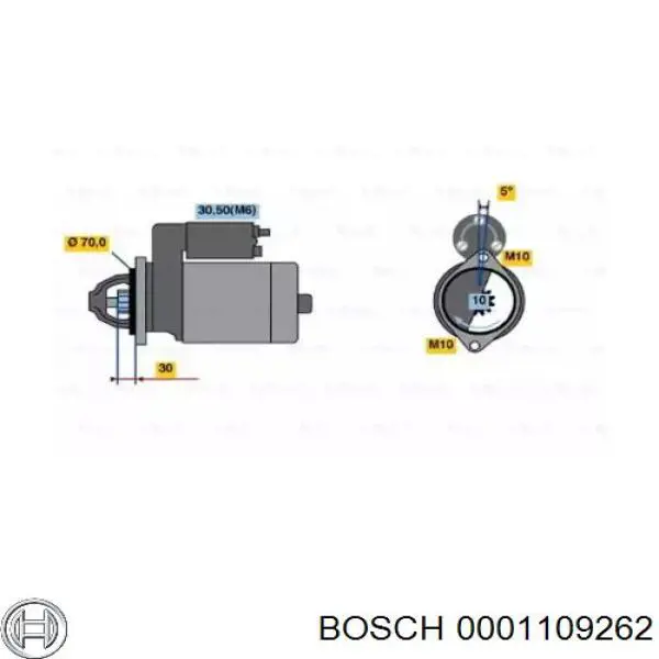 0001109262 Bosch Стартер автомобиля