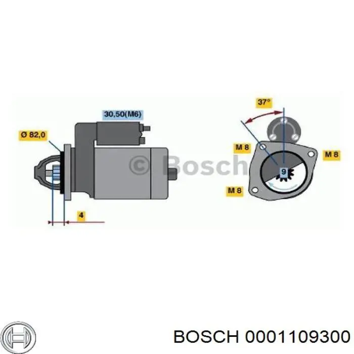 0001109300 Bosch Стартер автомобиля
