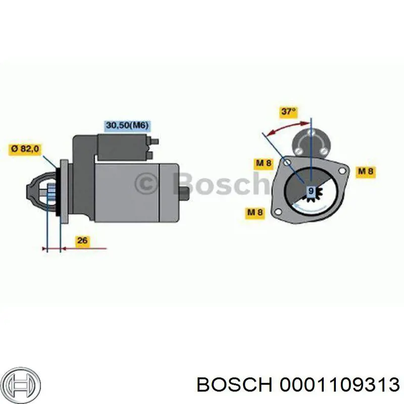 Стартер 0001109313 Bosch