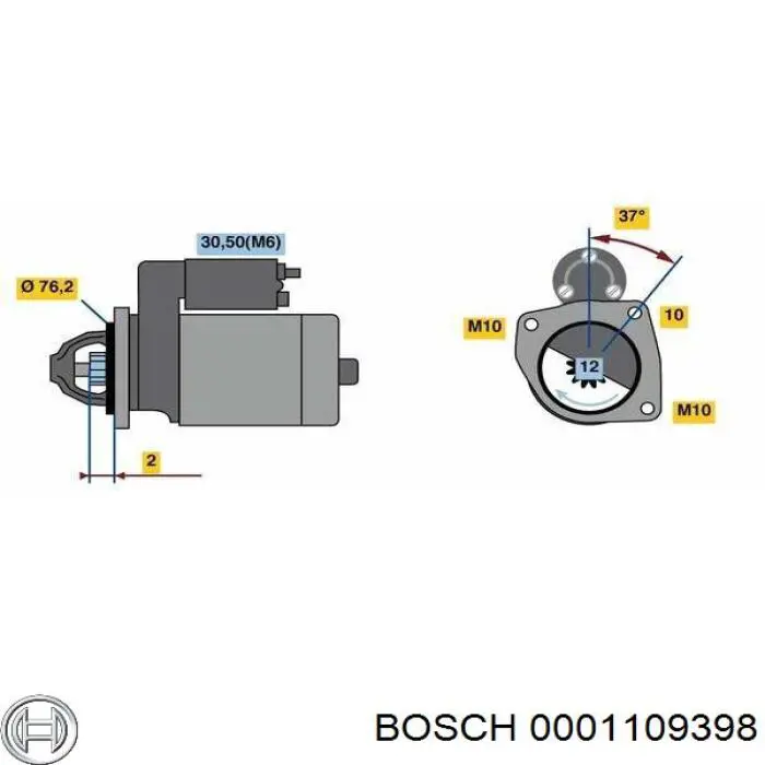 Купить 0001109398 Bosch Стартер