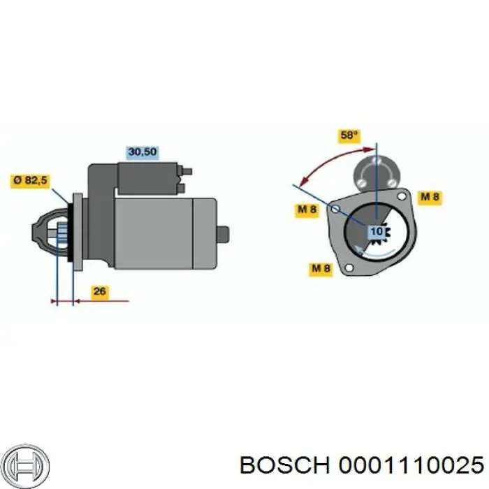 0001110025 Bosch стартер