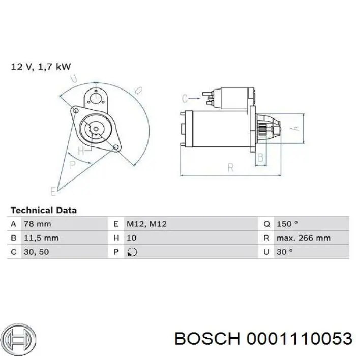 0001110053 Bosch стартер