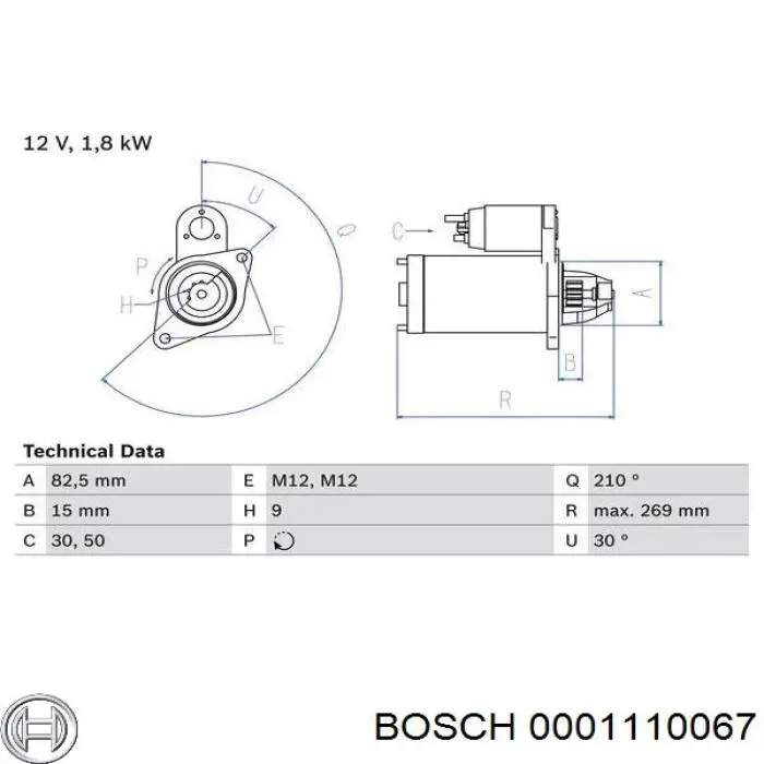 0001110067 Bosch стартер