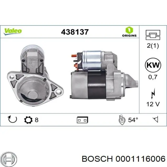 Купить 0001116006 Bosch Стартер
