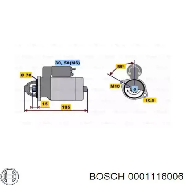 0001116006 Bosch Стартер автомобиля