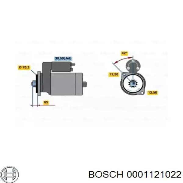 0001121022 Bosch Стартер автомобиля