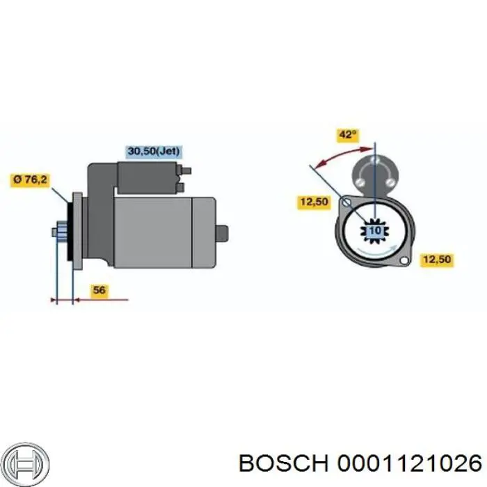 Стартер Bosch 0001121026 цена, от 76.47 USD