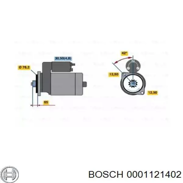Стартер двигателя Bosch 0001121402