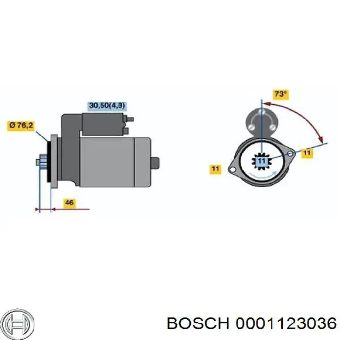 Стартер двигателя Bosch 0001123036