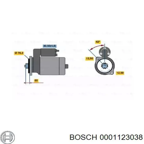 Стартер Bosch 0001123038 цена, от 38.01 USD