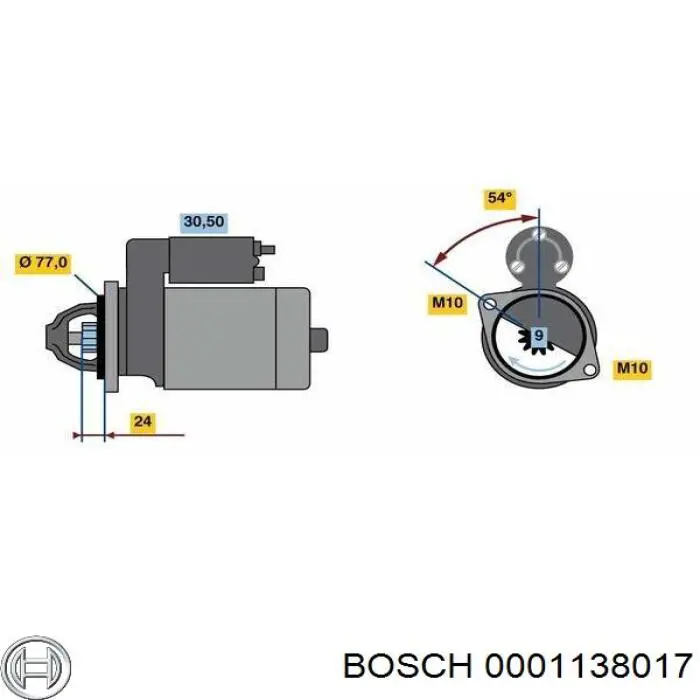 Купить 0001138017 Bosch Стартер