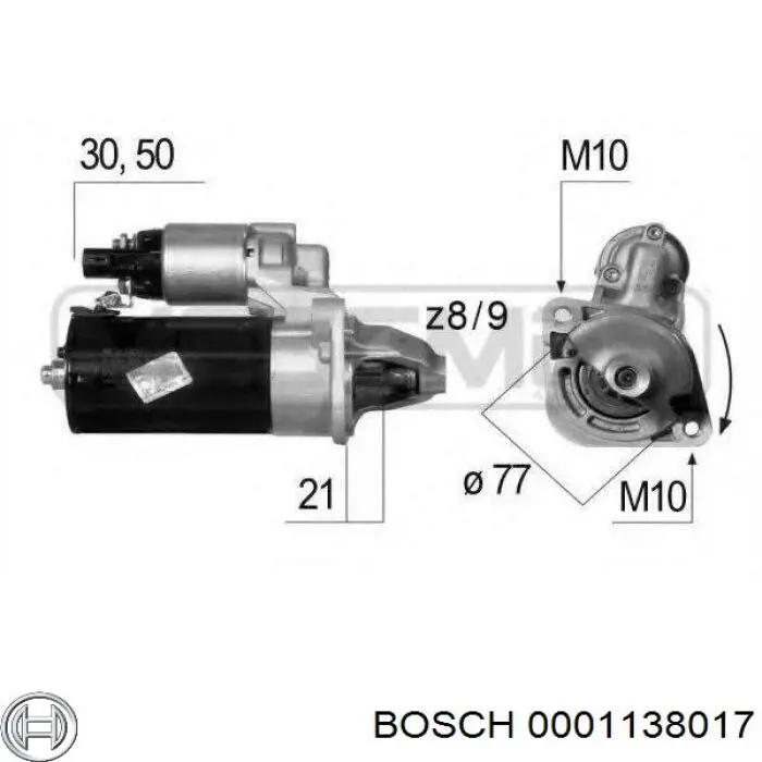 Стартер 0001138017 Bosch