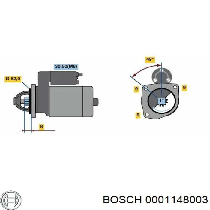 0001148003 Bosch Стартер автомобиля