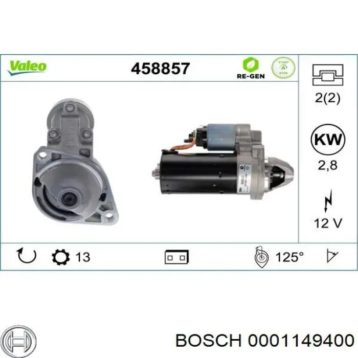 Стартер 0001149400 Bosch