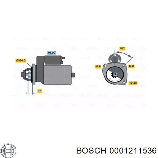 0001211536 Bosch Стартер автомобиля