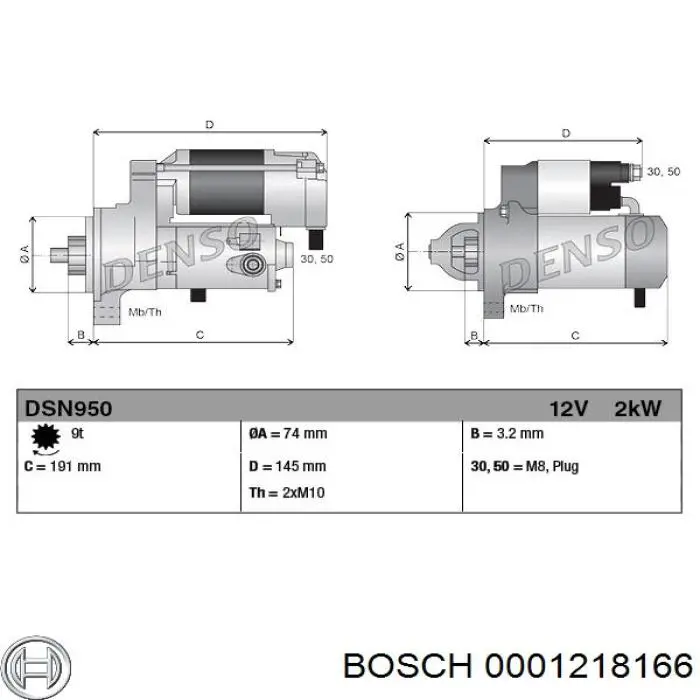 Стартер 0001218166 Bosch