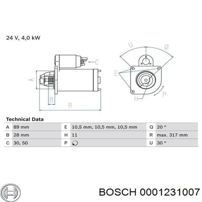 0001231007 Bosch стартер
