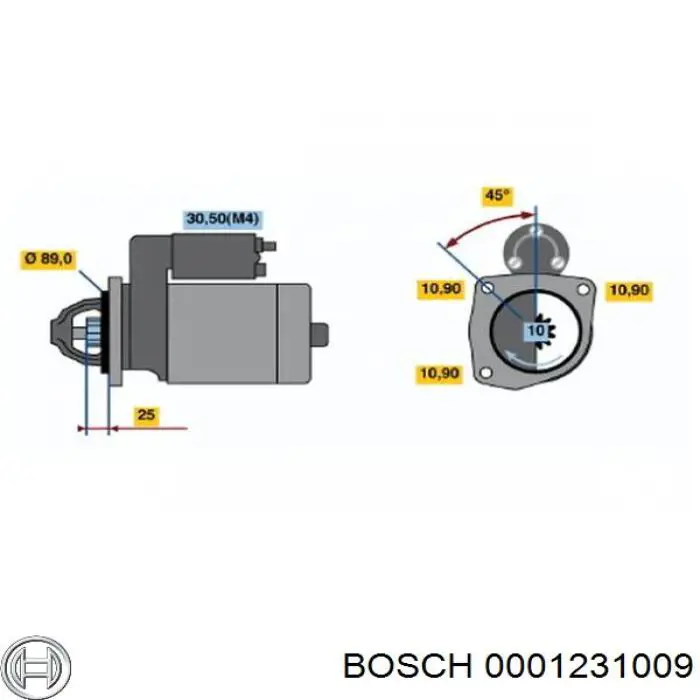 0001231009 Bosch Стартер автомобиля