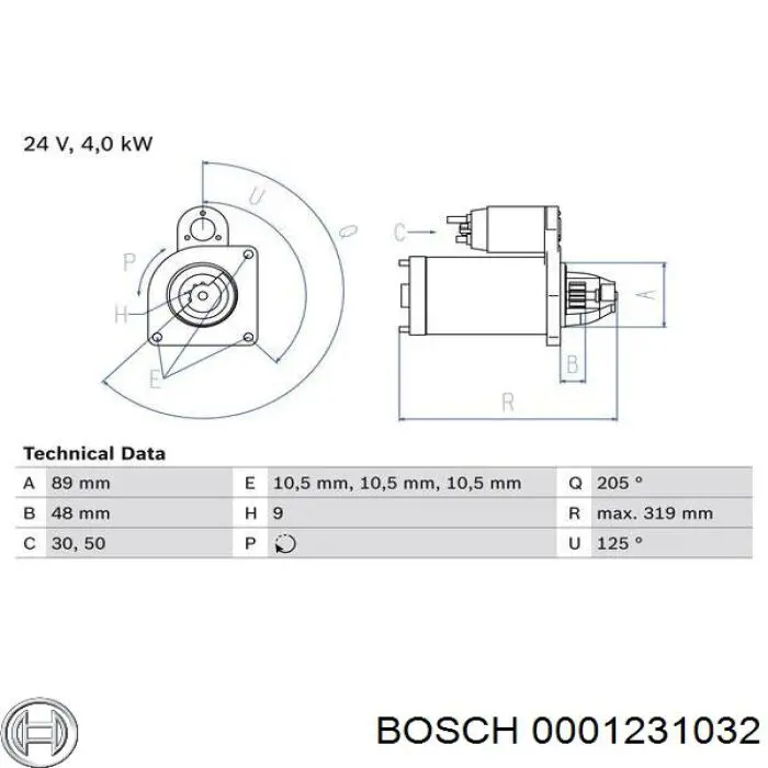 0001231032 Bosch стартер