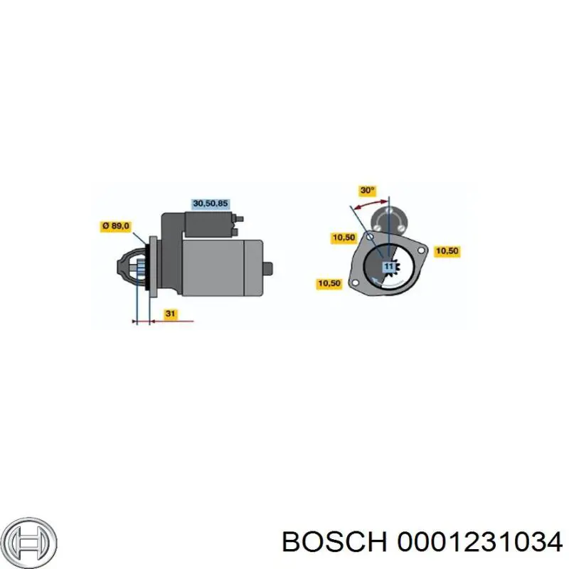0001231034 Bosch Стартер автомобиля