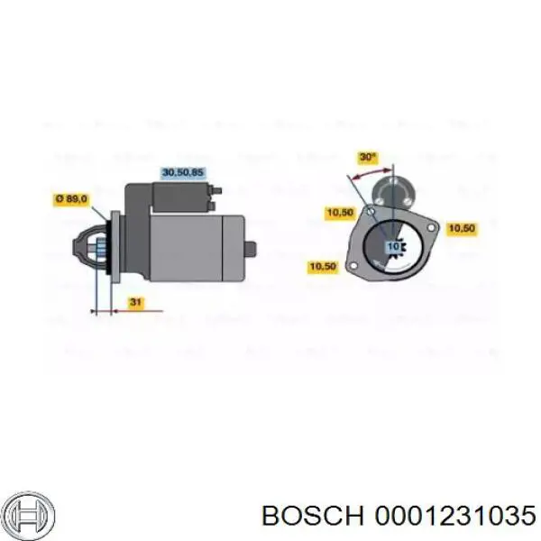 0001231035 Bosch Стартер автомобиля