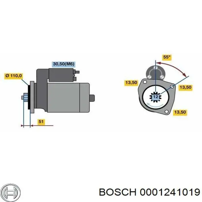 0.001.241.019 Bosch стартер