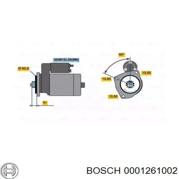 Стартер 0001261002 Bosch