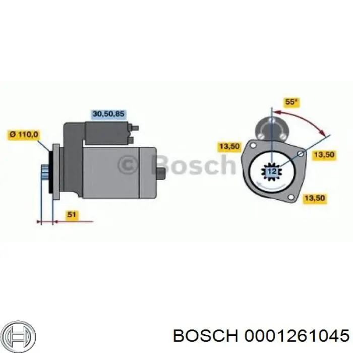 0001261045 Bosch Стартер автомобиля