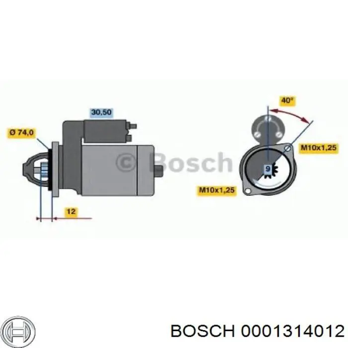 Стартер Bosch 0001314012 цена, от 33.75 USD