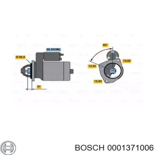 Стартер Bosch 0001371006 цена, от 310.82 USD