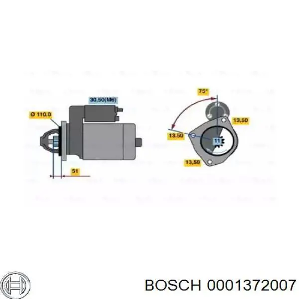 Стартер 0001372007 Bosch