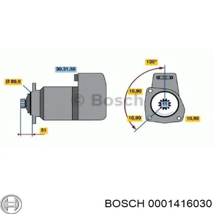 Стартер Bosch 0001416030 цена, от 295.93 USD