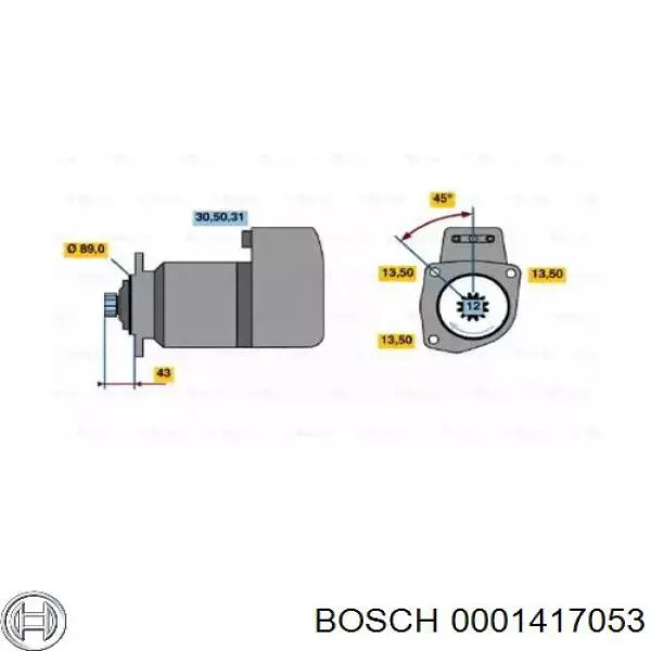 Стартер двигателя Bosch 0001417053
