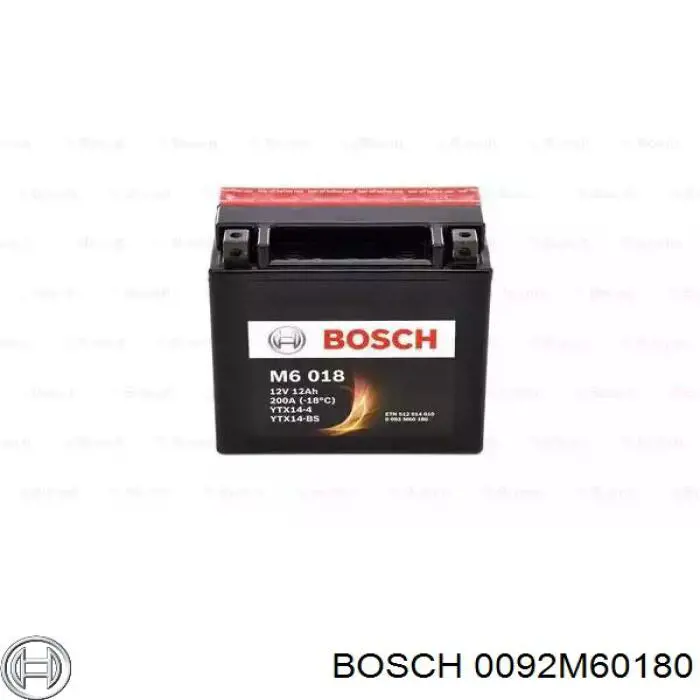 Аккумулятор Bosch Funstart AGM 12 А/ч 12 В B00 0092M60180